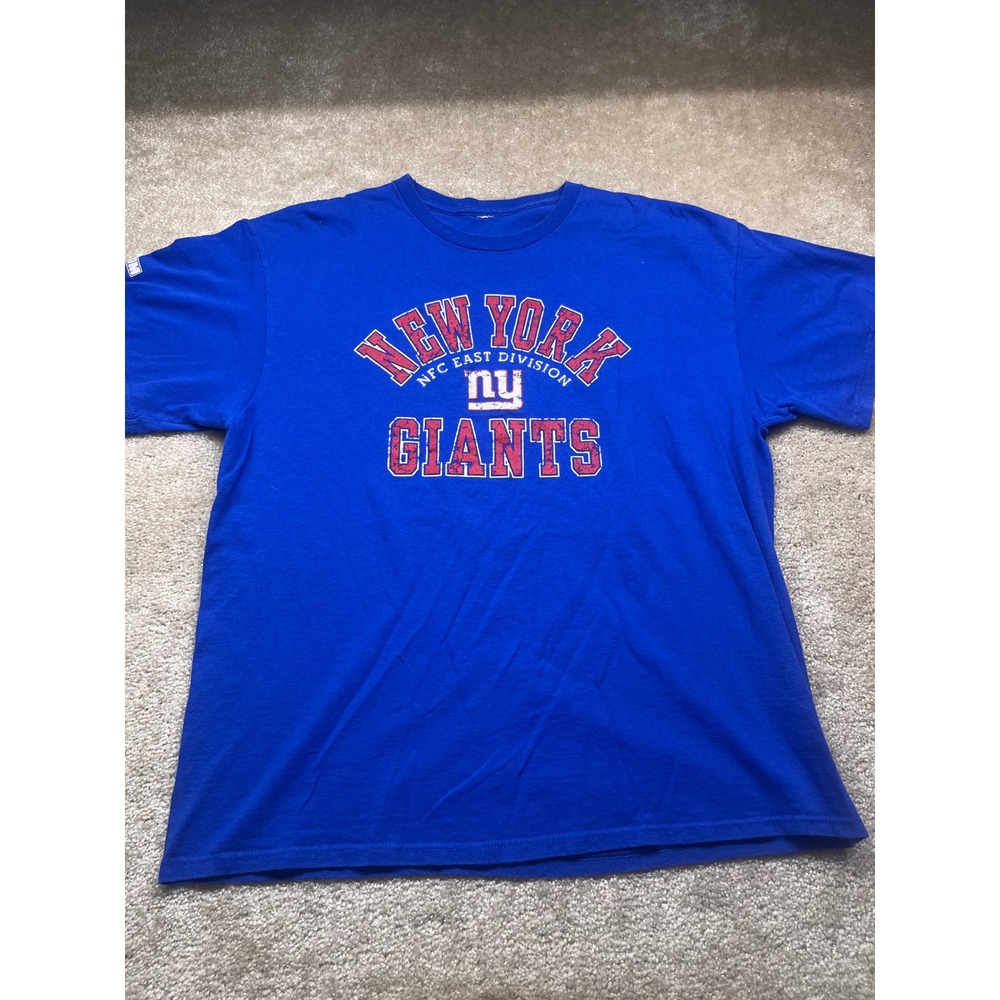 New York Giants NFC East Division Blue T-Shirt Mens SI.com Sleeve Logo Graphic